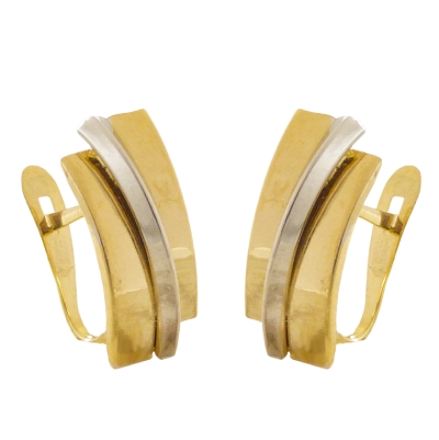 PENDIENTES  BANDAS BICOLOR 15x6MM.CATALAN - RG4981