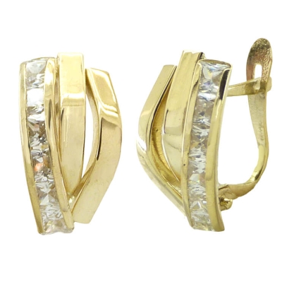 PENDIENTES  BANDAS Y CIRCONITAS CARRE.CATALAN. - RG5583