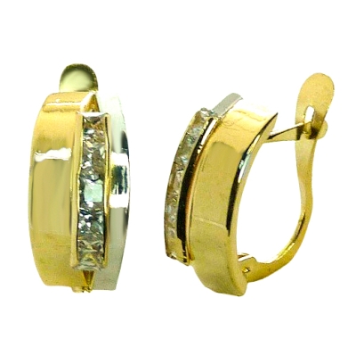 PENDIENTES  BANDAS Y CIRCONITAS CARRÉ.CATALÁN. - RG2655