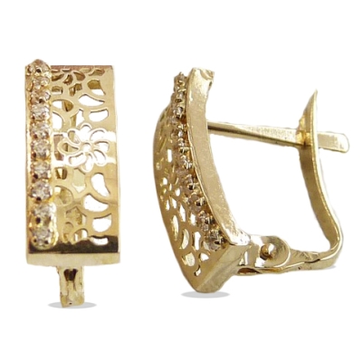 PENDIENTES  CALADOS CON CIRCONITAS.12MM.CATALAN - RG4684