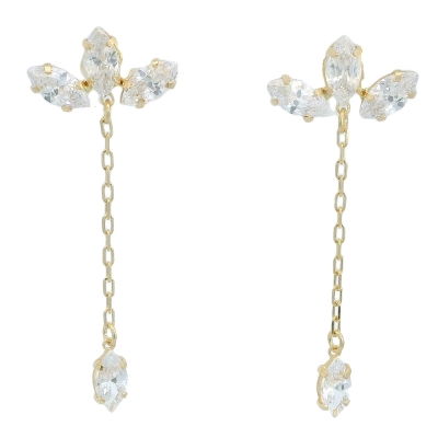 PENDIENTES  LARGO PIEDRA 30MM PRESION - RG5922