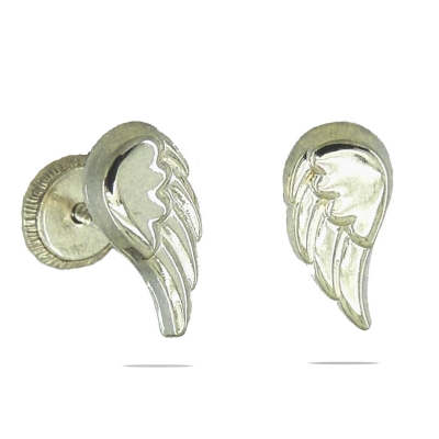 PENDIENTES ALAS ORO BLANCO.10MM.TORNILLO. - RG4263B