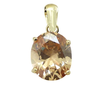 COLGANTE CIRCONITA OVAL 10x8MM  COLOR CHAMPAGNE - RG5046/CCH