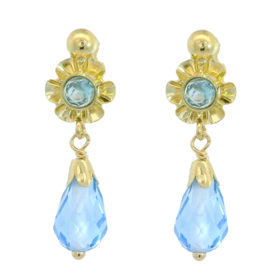 PENDIENTES ARQUILLO BOLA CRISTAL AZUL TORNILLO.20MM. - RG6049/2A