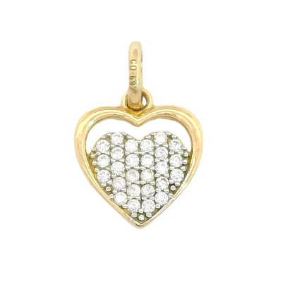 COLGANTE CORAZON CON CIRCONITAS.11x9MM. - RG33