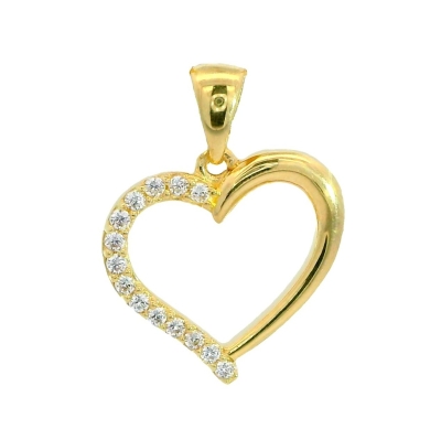 COLGANTE CORAZON CON CIRCONITAS.14x18MM. - RG24