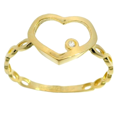 SORTIJA CORAZON 11x9MM CON CIRCONITA. - RG11