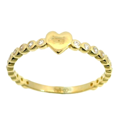 SORTIJA CORAZON Y CIRCONITAS REDONDAS. - RG18