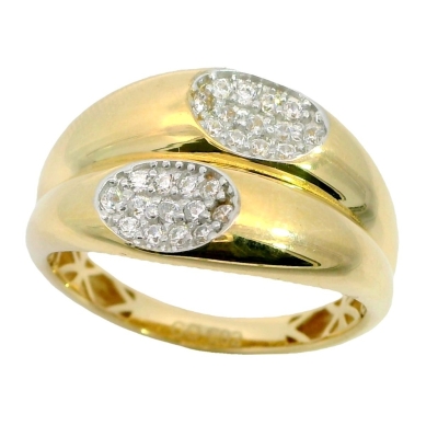 SORTIJA DOS OVALES DE CIRCONITAS.CABEZA DE 12MM. - RG7