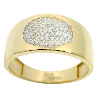 SORTIJA GRUESA OVAL DE CIRCONITAS. - RG5990