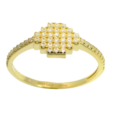 SORTIJA ROMBO CON CIRCONITAS. - RG13