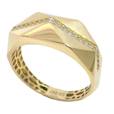 SORTIJA ROMBOS CON CIRCONITAS.CABEZA 8MM. - RG54