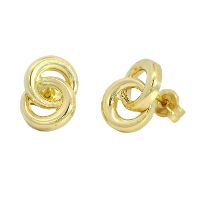 PENDIENTES NUDO DOBLE AMARILLO 9'5MM.PRESION - RG3525