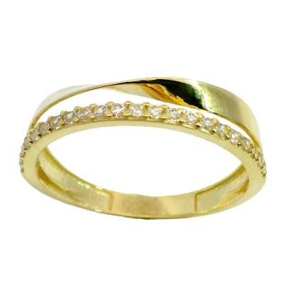 SORTIJA BANDA RETORCIDA Y CIRCONITAS. - RG22