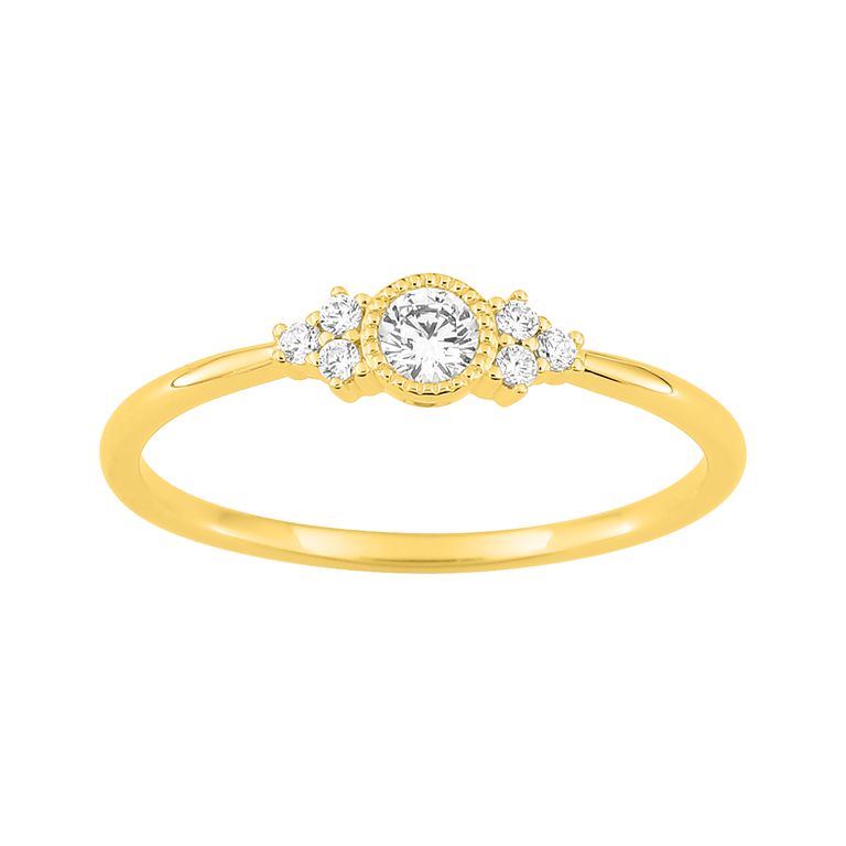 Anillo de Oro Amarillo 18K con Diamantes Naturales, 0,16 ct. - ARY181763330