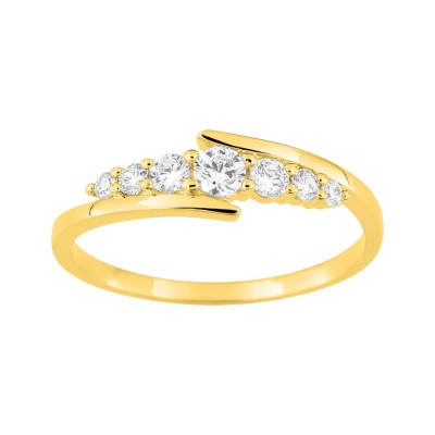 Anillo de Oro Amarillo 18K con 7 Diamantes Brillante – 0.30 ct GH-P1 - ARY181765430