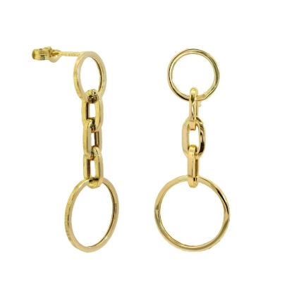 PENDIENTES CIRCULO Y ESLABONES,31MM. - RG69