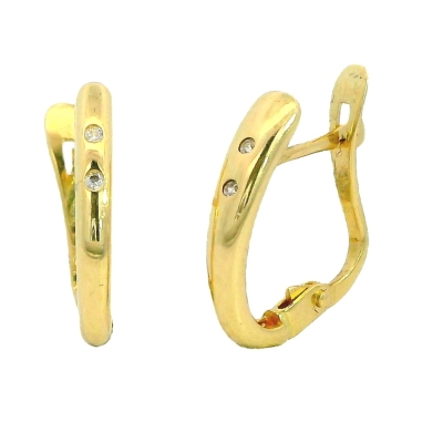 PENDIENTES MEDIO ARO BANDA CON CIRCONITAS. - RG66