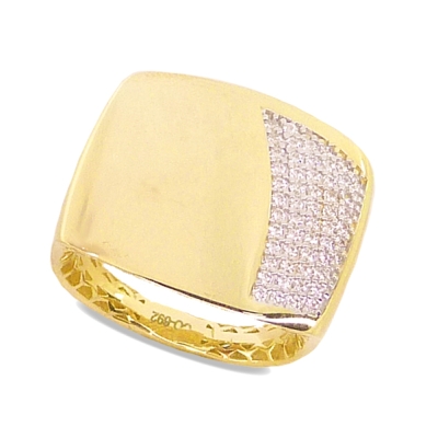 SORTIJA ANCHA CON CIRCONITAS. - RG4506