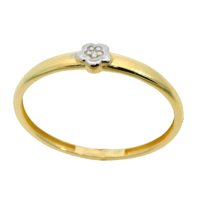 SORTIJA BICOLOR FLOR CIRCONITA. - RG00065S