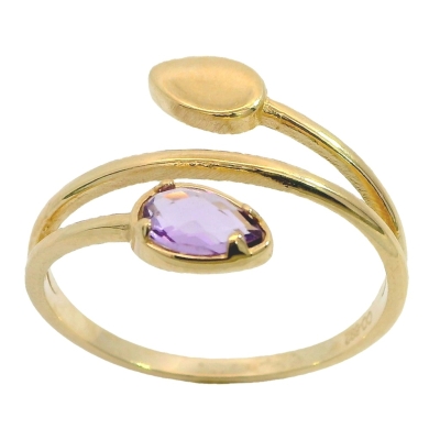 SORTIJA CON AMATISTA DE 6x4MM. - RG80