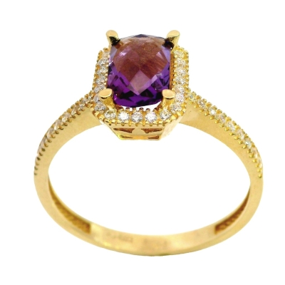 SORTIJA CON AMATISTA DE 7x5MM. - RG77