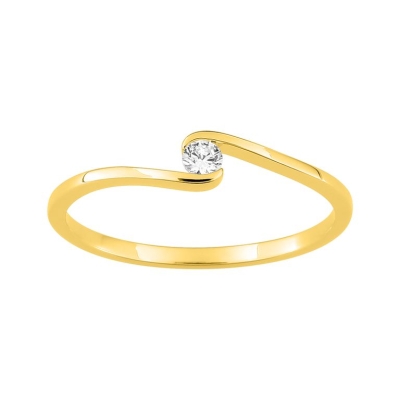Anillo Solitario en Oro Amarillo 9k con Diamante 0.06 ct (GH-P2)  - ARY919763640