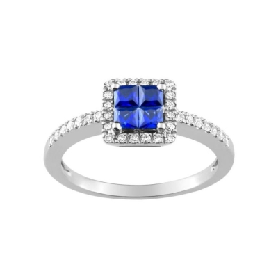 Anillo Oro 18k Zafiro y Diamante - ARY1816025S1