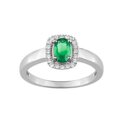 Anillo Oro 18k Esmeralda y Diamante - ARY1816096E1