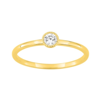 Anillo Solitario de Oro Amarillo 18K con Diamante Natural, 0,15 ct - ARY181763230