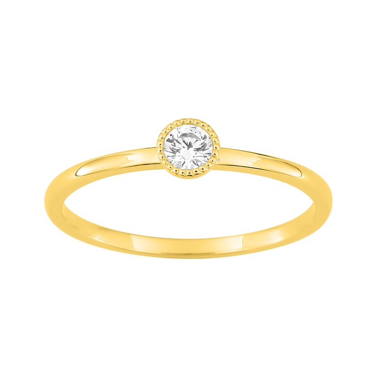 Anillo Solitario de Oro Amarillo 18K con Diamante Natural, 0,15 ct - ARY181763230