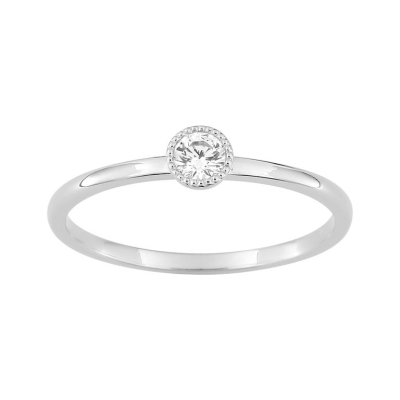 Anillo de Oro Blanco 18K con Diamante Natural, 0,15 ct. - ARY181763231