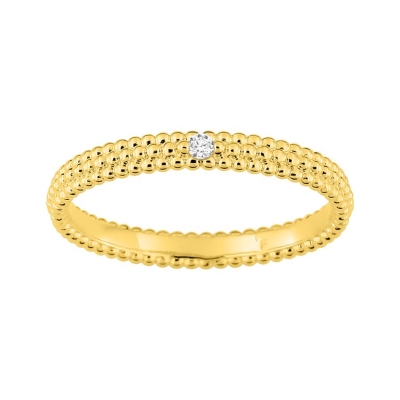 Alianza Oro Amarillo 18K Media Caña 2,5 mm con Diamante 0,02 ct - ARY181767030