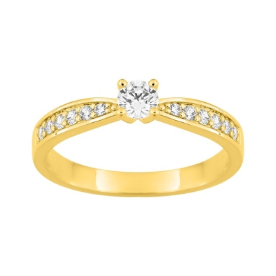 Anillo en oro amarillo de 18k con 13 diamantes brillantes (0.41 ct, GH-P1) - ARY181776130
