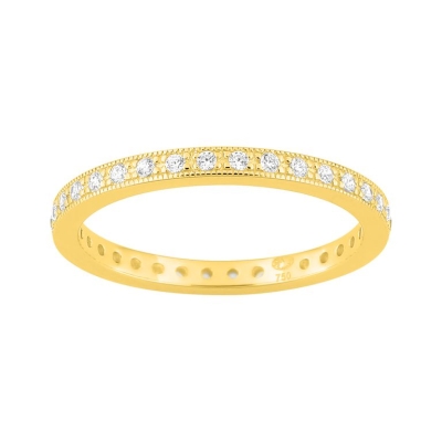 Anillo en oro amarillo de 18k con acabado pulido y diamantes talla brillante 0,24 ct. en calidad GH-P1. - ARY181776330