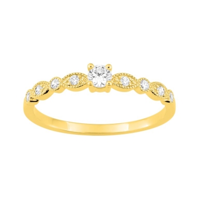 Anillo en oro amarillo de 18k con diamantes talla brillante (0.20 ct, GH-P1) - ARY181776530