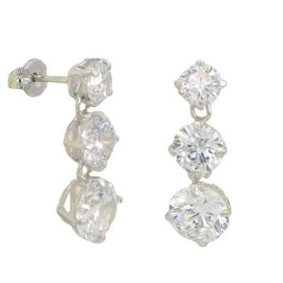 PENDIENTES CIRCONITAS DE 4'5MM Y 6MM.ORO BLANCO.18MM. - RG5555PB