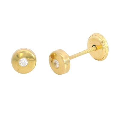 PENDIENTES REDONDO CIRCONITA DE  3MM. ROSCA. - RG90