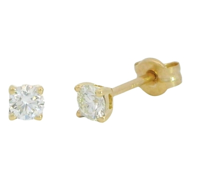 PENDIENTES GARRA FUNDICION 4MM.BRILLANTES H-SI 1.  0.26 CT TW - RGB4122/0.26