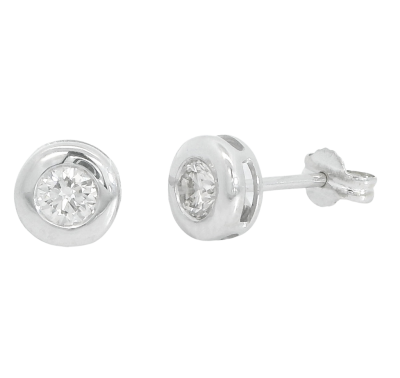 PENDIENTES CHATON FUNDICION  6MM. BRILLANTES H-SI1  0.40 CT TW - RGB4121/0.40B