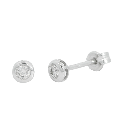 PENDIENTES CHATON FUNDICION 4MM  BRILLANTES H-SI1 0.10 CT TW - RGB4121/0.10B