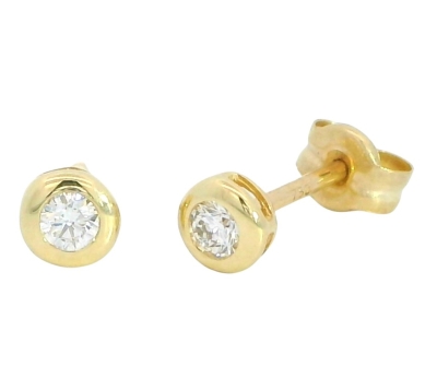 PENDIENTES CHATON FUNDICION 4MM  BRILLANTES H-SI1 0.10 CT TW - RGB4121/0.10
