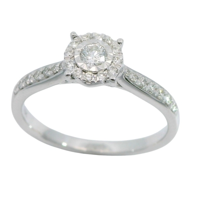 SORTIJA  BRILLANTES DI 10 RD 0.10 CT  SI-H 14 SC 0.09 1RD 0.10 2RD 0.011 CT.0.30 CT TW - RGB4194/0.30