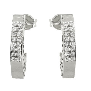 PEND.MEDIO ARO PIEDRAS 15MM PRESION.ORO BLANCO. - RG4616