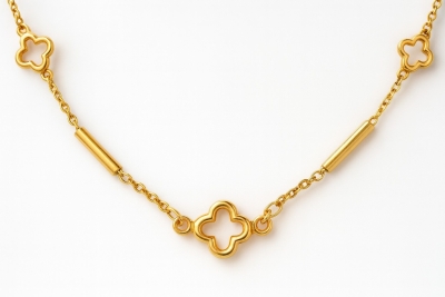 GARGANTILLA FLOR Y TUBOS,CADENA 45CM. - RG102