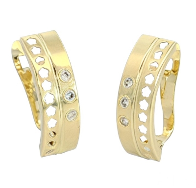 MEDIOS AROS BANDA 3 PIEDRA Y BANDA MARGARITA.CIERRE  CATALAN - RG124