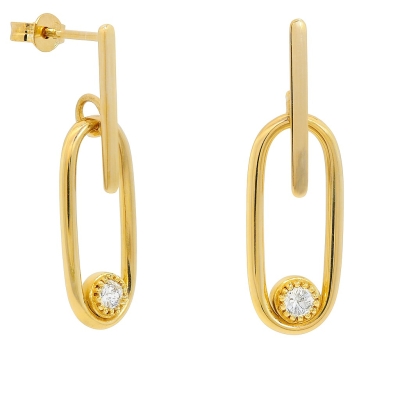 PENDIENTE ESLABON Y CIRCONITA 3MM .25MM LARGO . - RG108