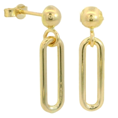 PENDIENTES  MEDIA BOLA Y ESLABON.20MM. - RG110