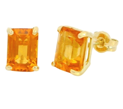 PENDIENTES CITRINO SEMIPRECIOSO 7x5MM.PRESION. - RG3974C