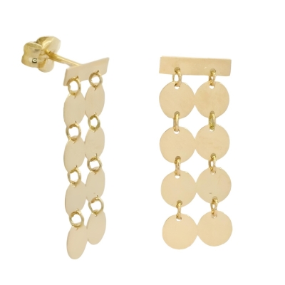PENDIENTES LARGOS 20x8MM CON CIRCULOS.PRESION - RG144